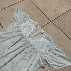 Vintage Val Mode Midi Nightgown Pink Shiny Nylon Lace Lingerie S